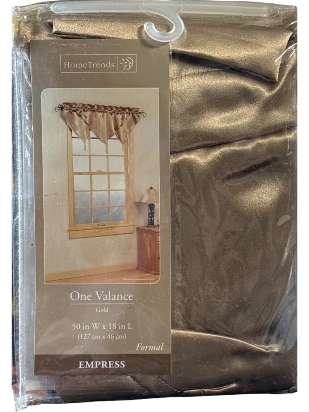 Hometrends Empress Gold Window Valance Curtain 50" X 18" Formal Polyester